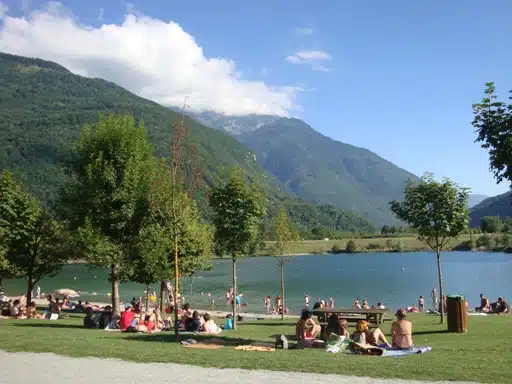 Sortie en vélo en famille au lac des Hurtières